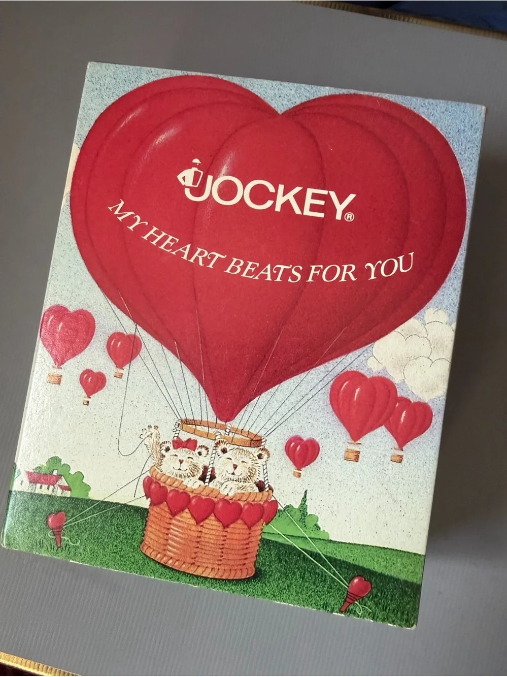 Vintage Jockey Hearts Hot Air Balloon Briefs size 32 New 1985 Made in USA